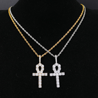 Nouveau collier pendentif croix en zircone synthétique, bijoux de protection et de bénédiction, cadeaux pour hommes et femmes, ensemble de colliers croix hip-hop