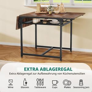 Table à manger pliante SENYU personnalisée en bois écologique avec panneau extensible à rabat, petite table à manger pliable - Product Image 5