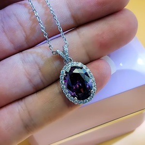 Collier pendentif de luxe pour femmes, chaîne en pierres précieuses naturelles, collier Titanic, cœur de l'océan bleu, amour éternel, bijoux - Product Image 4