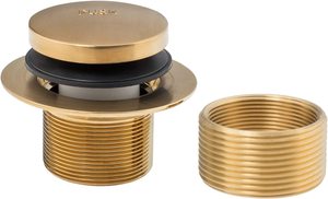 Kit de Reemplazo de Drenaje de Baño de Acero Inoxidable Dorado Cepillado, Placa de Desagüe de 2 Orificios con Rosca Gruesa Universal para Uso en Hoteles - Product Image 3