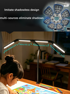Lampe de bureau LED moderne en métal de <span class=keywords><strong>44</strong></span> pouces avec pince réglable, barre à 4 segments, commande tactile et télécommande pour le dessin et la lecture - Product Image 5
