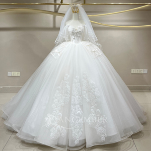 JFH100 Vestido de Novia Elegante con Escote Corazón, Hombros Descubiertos, Tela de Tul, Estilo Princesa - Product Image 2