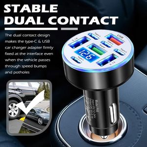 ที่ชาร์จในรถยนต์แบบชาร์จเร็วหลายพอร์ต USB ชาร์จเร็วสุดสำหรับไอโฟน ไอแพด ซัมซุง วันพลัส ออปโป้ วีโว่ หัวเว่ยโทรศัพท์แอนดรอยด์ - Product Image 4