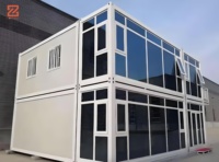 Maison préfabriquée en acier entièrement meublée à 2 étages Maison en verre à 2 étages avec conteneur plat pour bureau aux Philippines