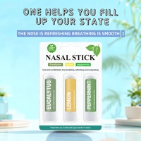 Bâtonnets nasaux éco-responsables pour booster l'énergie, 3 unités, menthe poivrée, citron, eucalyptus, aromathérapie, vigilance, étudiants, conducteurs, usine