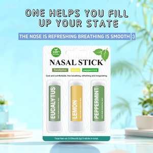 Bâtonnets nasaux éco-responsables pour booster l'énergie, 3 unités, menthe poivrée, citron, eucalyptus, aromathérapie, vigilance, étudiants, conducteurs, usine - Product Image 2