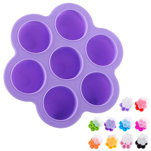 Moule de stockage d'aliments pour bébés en silicone écologique à 7 cavités et <span class=keywords><strong>bac</strong></span> à glace demi-<span class=keywords><strong>boule</strong></span> - Product Image 2
