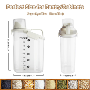 2L 2.8L PP Modern Multifunction Food <b>Storage</b> <b>Container</b> Kitchen Organizer Sealed Jar Grain Tank Rice Barrel Cereal Dispenser - Product Image 3