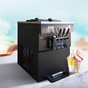 Popolare arcobaleno sistema portatile da tavolo top soft serve ice cream macchina tre sapori automatico soft ice cream distributore automatico