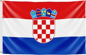 Personnalisable 3x5ft Polyester Imprimé Double Face Croate <span class=keywords><strong>Croatie</strong></span> Drapeau Européen Monde Drapeaux Nationaux avec Saignement <span class=keywords><strong>de</strong></span> Couleur - Product Image 6