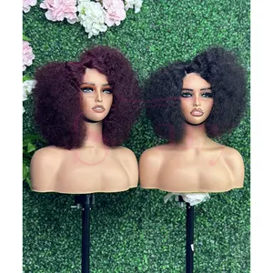 Wholesale Hair Suppliers 13*4 T Part Lace Frontal Wig Afro Curly Pre Plucked Human Lace Front Wig Afro Virgin Hair Vendors