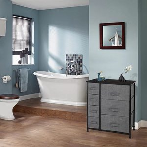 Tour de rangement domestique à 5 couches salon chambre à coucher en <span class=keywords><strong>plastique</strong></span> tiroir en lin organisateur d'articles divers boîte de rangement de vêtements four à micro-ondes - Product Image 2