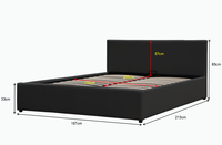 Kunstleder Schwarzes PU-Polsterbett Europäisches Softbett Kingsize-Bettgestell Ottoman-Bett mit Stauraum