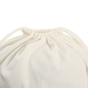 Pochette en tissu de coton mousseline, toile de lin, emballage cadeau, sac à cordon en coton biologique doux avec logo personnalisé - Product Image 4