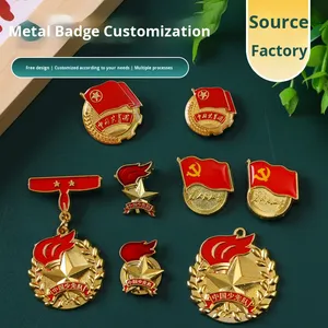 Medaglia in Metallo Personalizzata, Distintivo Commemorativo su Misura, Targhetta con Emblema Scolastico/Classico, Forma a Stella o Fiamma - Product Image 1