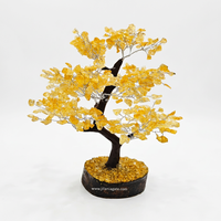 Arbre en cristal de citrine poli fait main, 500 perles, respectueux de l'environnement, style Feng Shui, décoration d'intérieur, pierres naturelles artisanales