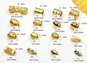 Cuentas de oro de 18K para fabricación de joyas, espaciadores dorados de agujero grande, accesorios para collares y pulseras - Product Image 5