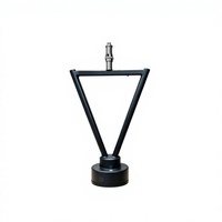 Support de flash triangulaire en métal noir, support pour photomaton avec base ronde