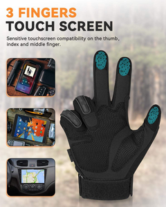 Gants tactiques de moto pour hommes - Noir, polyester léger, coupe-vent, respirant, pour la chasse, le cyclisme, la gym, les sports de plein air, l'<span class=keywords><strong>airsoft</strong></span> - Product Image 4