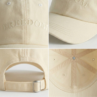 Casquette de baseball unisexe en coton délavé couleur crème à 6 panneaux, broderie de lettres ton sur ton en relief, style Dad Hat pour usage quotidien décontracté – Vente en gros