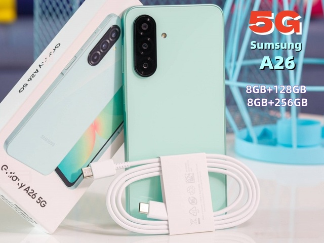 Unlocked Re-Newed Original for A26 5G LTE Android Smartphone 108MP Camera 120Hz AMOLED 45W Fast Charge Spanish French