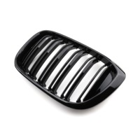 Pièces automobiles Haomu, calandre de pare-chocs avant, ABS, double lamelles, noir brillant pour X3/X4 G01 modèle 2019-2021 HMG01-20