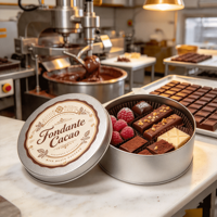 Boîte en métal ronde personnalisée avec couvercle pour emballage de truffes, cadeaux de mariage, collections de fêtes et approvisionnement en gros
