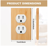 Lot de 10 plaques murales décoratives personnalisées en bambou à double trou pour interrupteurs et prises, idéales pour la maison, la chambre et la cuisine