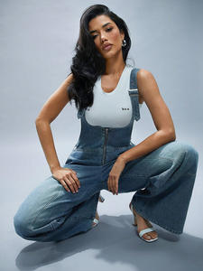 <span class=keywords><strong>Tuta</strong></span> in Denim a vita alta personalizzata da donna taglie forti <span class=keywords><strong>tuta</strong></span> <span class=keywords><strong>Jeans</strong></span> - Product Image 3