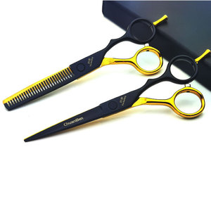ChuanBen Hairdressing Scissors Black Gold Stainless Steel Professional Cutting Tools For Salon Use - Product Image 1