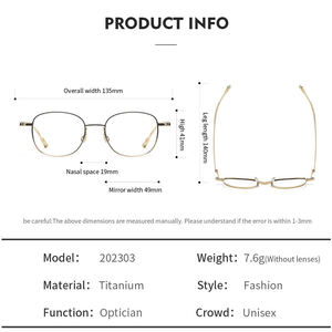 Gafas Ópticas de Titanio 202303, Montura de Gafas para Hombre y Mujer - Product Image 6