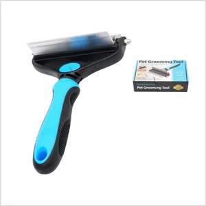 Cepillo de Aseo para Mascotas 2 en 1 de Doble Cabeza de Acero Inoxidable, Tamaño Personalizado, Material ABS, Función de Deslanado y Desenredado para Perros y Gatos - Product Image 2