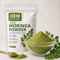 Poudre de feuilles de Moringa Oleifera de qualité alimentaire, ingrédient pour boissons et smoothies, marque privée, OEM, ODM, fournisseur en gros, usine