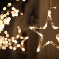 Guirlande lumineuse LED étoile et lune 2026 pour décoration de fête, cadeau pour la maison, décoration de Noël et de Ramadan