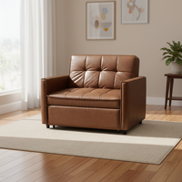Verstellbarer Schlafsessel mit Ausziehfunktion, 1-Sitzer-Sofa-Bett, Multifunktionales Klappbares Schlafsofa für Einzelpersonen