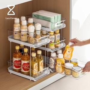 LANZYLO ODM Plastic PET+ABS Kitchen Multifunctional 3-Tier Storage <strong>Rack</strong> <strong>Spice</strong> Shelf <strong>Countertop</strong> Sink Space-saving Cup <strong>Rack</strong> - Product Image 1