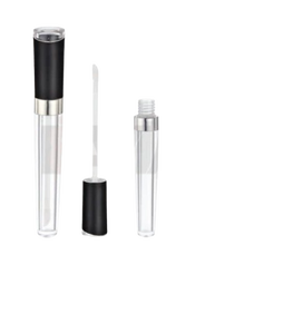 Tube de brillant à lèvres vide personnalisable de 3,0 ml, bouteilles en plastique transparent éco-responsables, bouchon noir, blanc, transparent, économique - Product Image 1