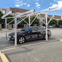 Auvent solaire moderne en aluminium pour voiture, pour la protection des véhicules en extérieur et la production d'énergie efficace