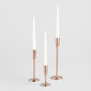 Ensemble de 3 bougeoirs de forme conique, chandelier en métal doré Rose - Product Image 1