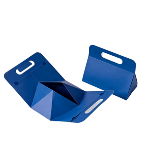 Boîte cadeau pliable en gros avec poignée découpée, bleu roi, fermeture magnétique, boîte en papier portable pour emballage de cadeaux de fêtes - Product Image 1