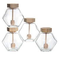 Vente en gros d'usine, pots en verre pour gelée de forme unique de 100 g, 250 g, 500 g avec couvercle en métal et impression de logo