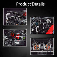 Mould King 13082S Camionnette noire à l'échelle 1:8, 3728 pièces, blocs de construction, modèle RC de collection pour les amateurs adultes