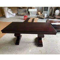 Ensemble de meubles de salle à manger en bois massif sculpté de style palais royal européen antique, table à manger pour projet hôtelier