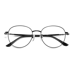 Montures de lunettes ovales en alliage personnalisées 34066, monture intégrale rétro, anti-UV, unisexe, pour adultes, toutes formes de visage - Product Image 1