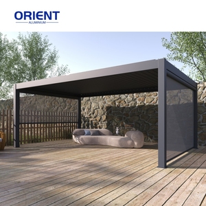 Pérgola de aluminio directa de fábrica 3M X 6m Precio barato Aluminio Lean en pérgola Perfiles de extrusión de aluminio para exteriores para pérgola - Product Image 1