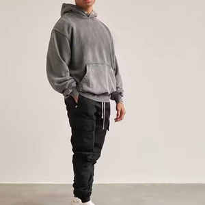 เสื้อฮู้ดดี้ผ้าฝ้าย 100% น้ำหนักเบา แห้งเร็ว ระบายอากาศดี สไตล์สตรีทแวร์ พิมพ์โลโก้ตามสั่ง สำหรับผู้ชาย ล้างสีแบบแอซิดวอช - Product Image 4