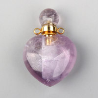 Flacon de parfum en cristal d'améthyste naturelle de haute qualité, forme boule, technique Mosaïque, logo personnalisé, artisanat pour huiles essentielles et bien-être