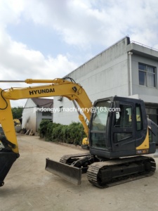 Hyundai-Excavadora de segunda mano, excavadora en buen estado, horas de trabajo inferiores, peso operativo de 8 toneladas, motor de bomba, caja de cambios, China - Product Image 6