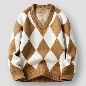 OEM personalizado nuevo diseño de lujo suave de manga larga con cuello en V sólido de Cachemira frente de invierno Logo suéter para las mujeres - Product Image 2