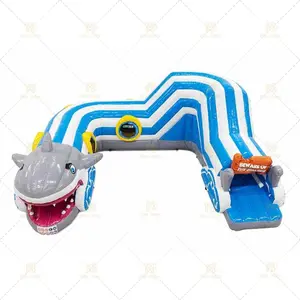 Đường hầm xiếc Inflatable các chướng ngại vật ngoài trời PVC cá mập trò chơi bơm hơi cho chạy nước rút đua công viên giải trí